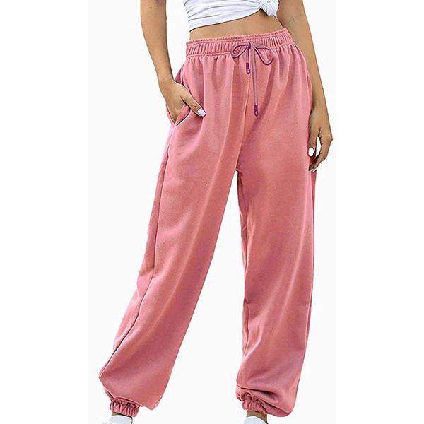 

women's pants & capris clothing 2021 trousers casual solid classic fairy grunge elastic waist long sweatpants straight, Black;white