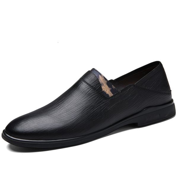 

dress shoes genuine leather shoes, breathable and formal moccasins, slip-on designer loafers,% jbee, Black