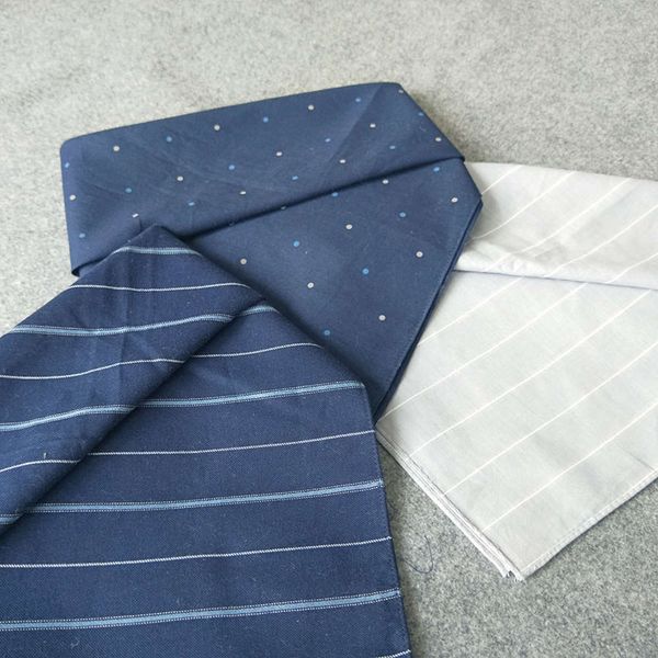 

japanese men's handkerchief thin sweat absorbing cotton stripe breathable business square towel, White