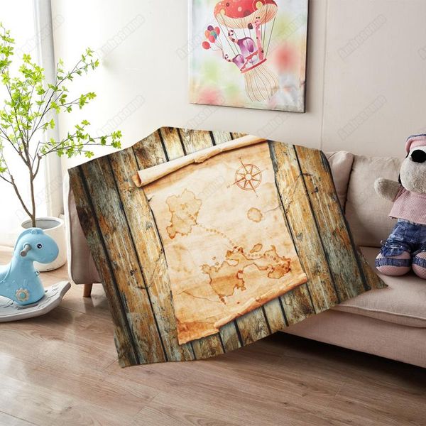 

blankets old treasure map blanket cute wooden grunge background sherpa fleece cartoon fluffy bedding for kids manta