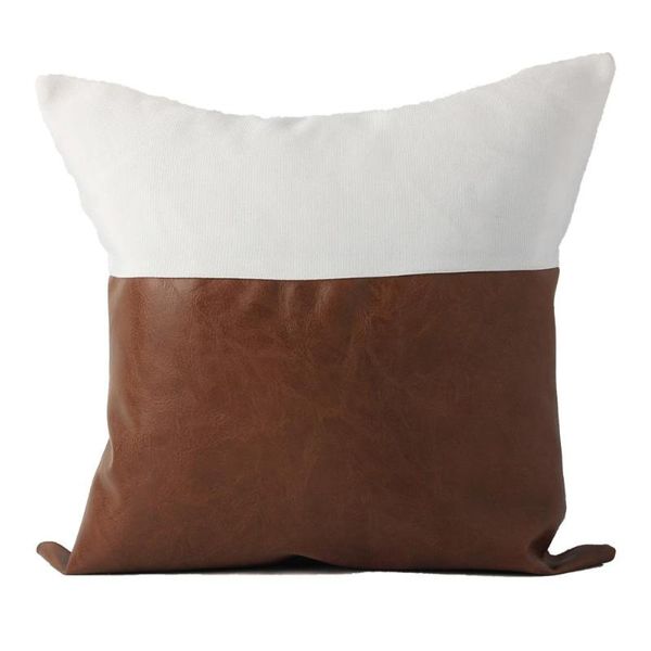 

cushion/decorative pillow pu throw cover for simple sofa decor stripes printing pillowcase