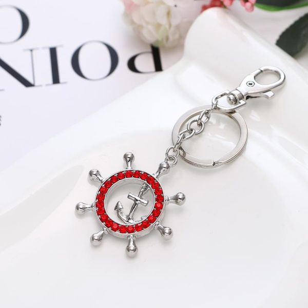 

keychains 2021 noenname_null fashion cute colorful color ship rudder bag key ring birthday party gift, Silver