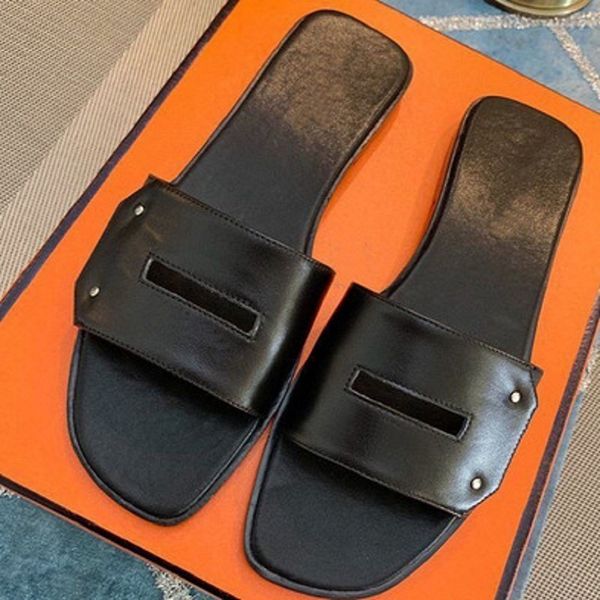 

70% off wholesale sandals flip-flops summer new flat cowhide open toe simple fashion european and slippers hollow out comfortable generous w, Black