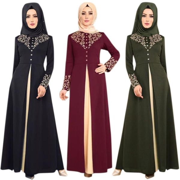 Roupas étnicas Árabe Vestidos Islâmicos Vestido Muçulmano Moda Abaya Dubai Appliques Turquia Mulheres Elegantes Long