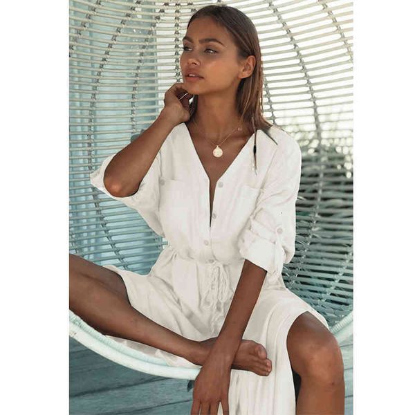 

women's swimwear bikini cover-ups white cotton tunic cusual summer beach dress elegant women plus size wear swim suit cover up q1111 x2, White;black