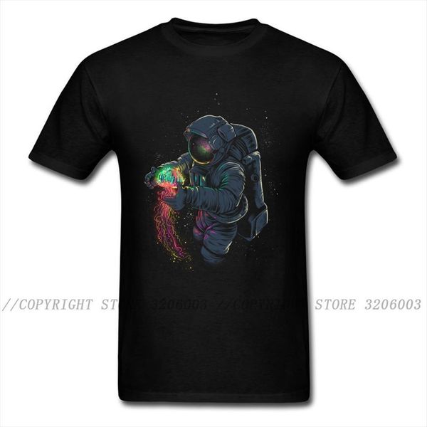 

jellyspace novelty design jellyfish astronaut men print summer clothes cotton tee drop, White;black