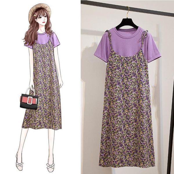 

two piece dress korean women's style ichoix 2 piece set dress casual floral chiffon elegant shirt of two garments together summer 1vn6, White