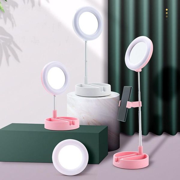

desklive light filling folding storage ring led mirror selfie monopods