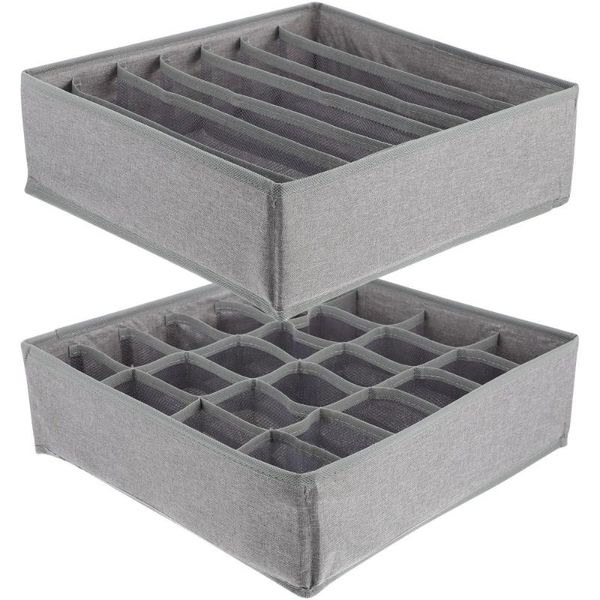 

2pcs underwear box divided case finishing for bedroom storage drawers