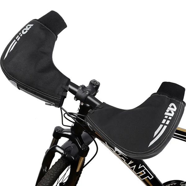 

western bike glove handlebars are windproof, waterproof, reflective, and warm for winter riding in the mountains