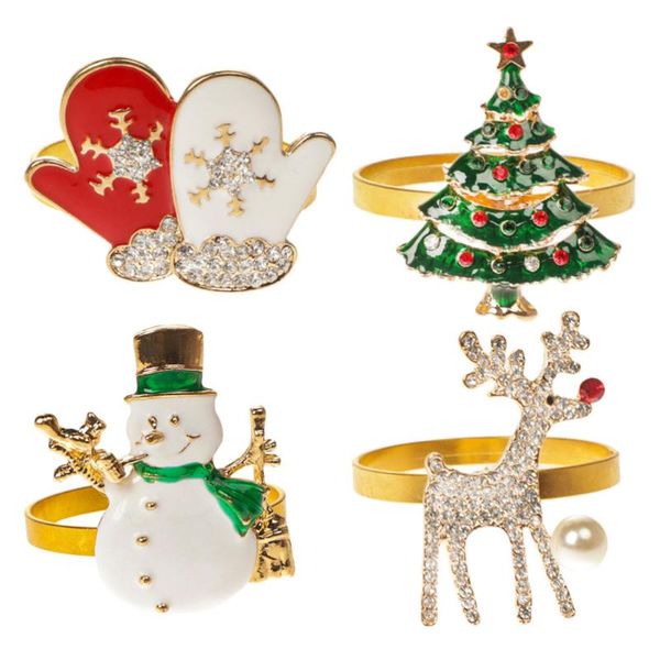 

napkin rings 4pcs festive xmas decor decorative christmas tree buckles