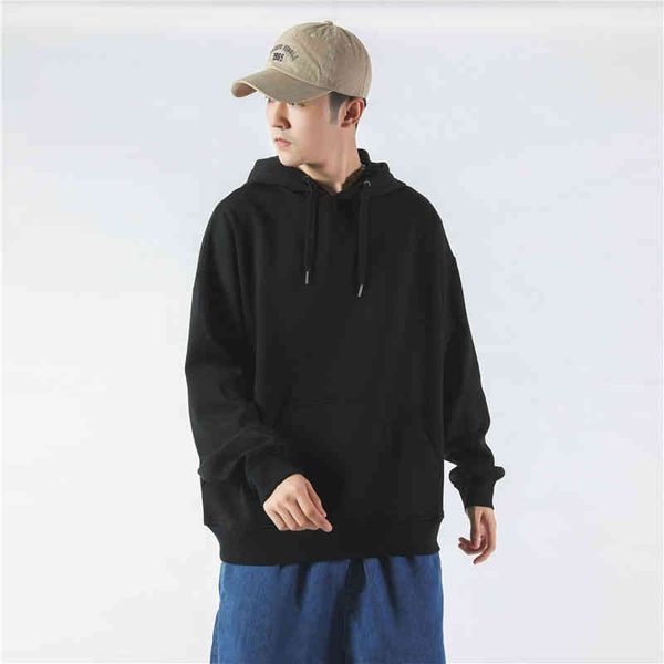 

autumn new men's fashion personalized loose hooded casual coat autumn and winter hooded et sweater men, Black