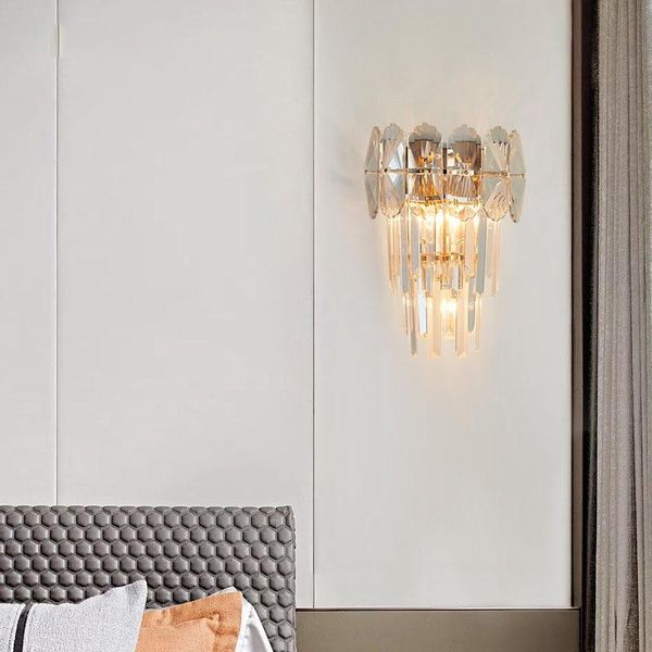 

wall lamp light luxury simple crystal creative living room bedroom bedside atmosphere corridor