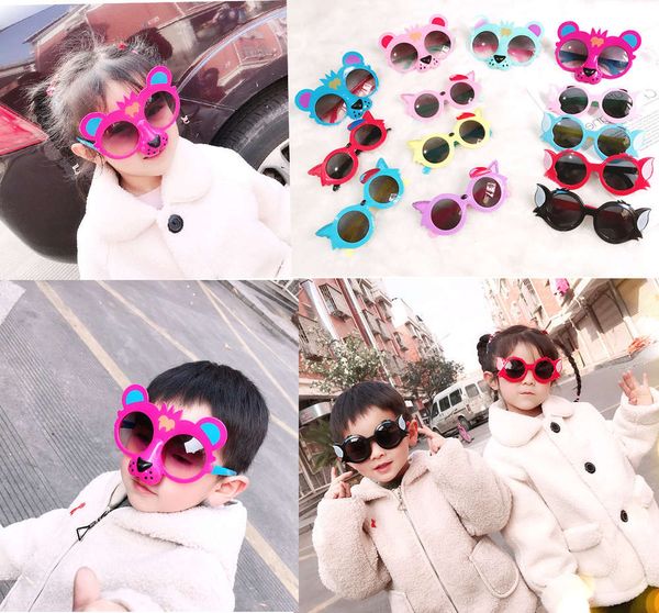 

sunglasses boys and girls picnics po funny glasses cartoon little tiger red children sunglasses cute baby, Blue