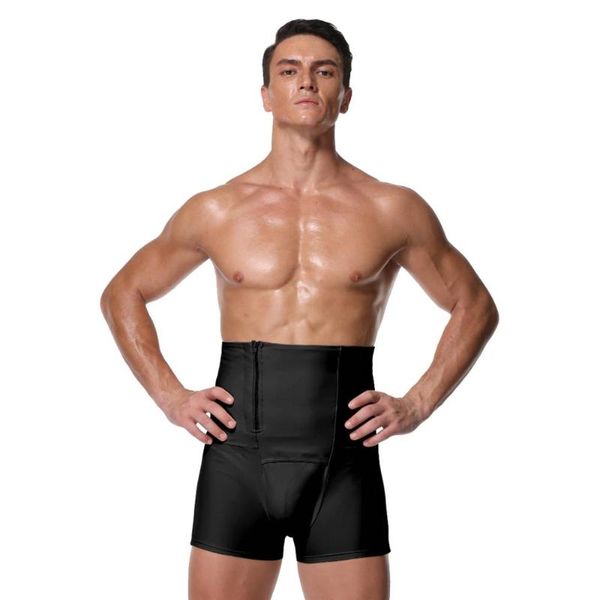

men's body shapers men tummy control shorts high waist shapewear seamless belly girdle boxer briefs, Black;brown
