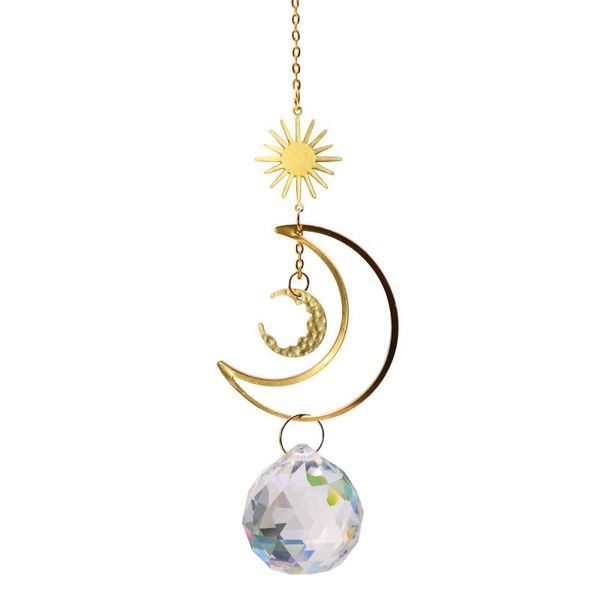 

garden decorations crystal windchimes moon pendant handmade sun catcher light window wedding curtain chandelier decor