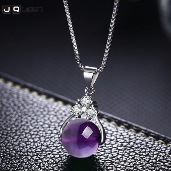 

pendant necklaces 2021 chalcedony red blue pink black gold stone for women crystal wedding party jewelry gifts, Silver