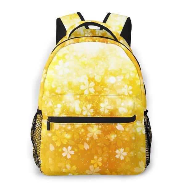 

backpack 2021 gold cherry blossom school bag men backbag travel daypacks male leisure women gril