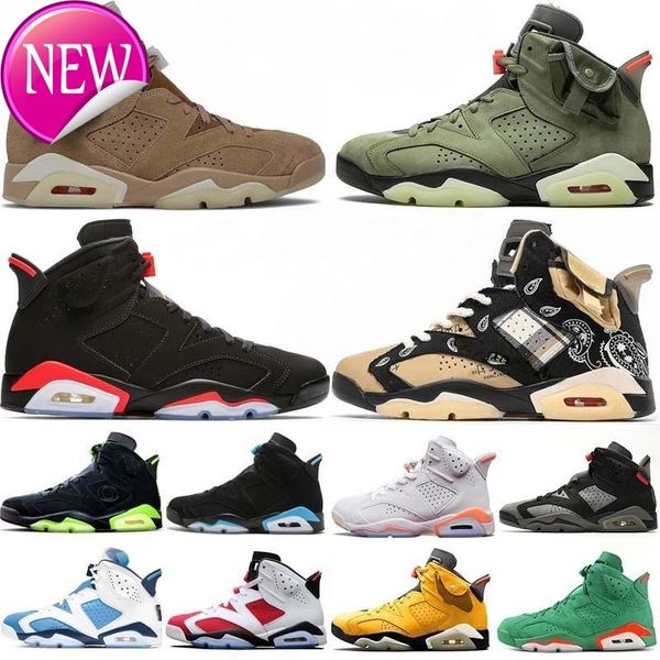 

2022 jumpman 6 6s mens basketball shoes unc travis british khaki midnight navy carmine dmp women designer trainers retro sports, Black