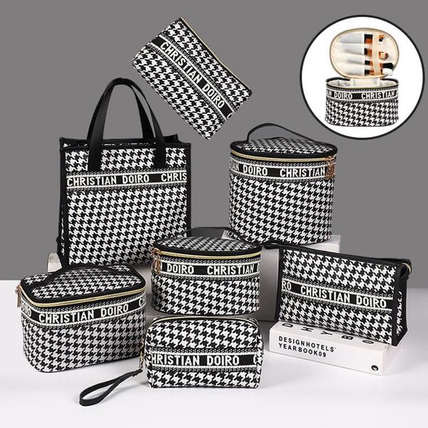 

cosmetic bags & cases bag for women pu leather zipper make up travel bath washing makeup organizer beauty case black variety of styles