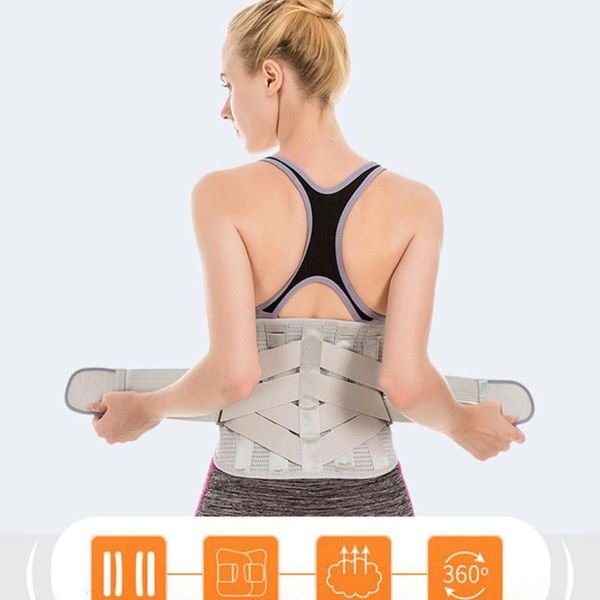 

elastic breathable sport waist protector magnetic therapy back support, Black;gray