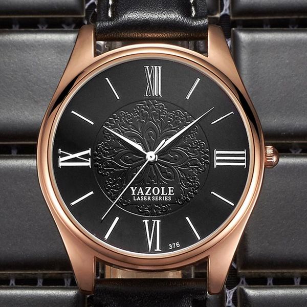 

wristwatches yazole fashion leisure business men watch premium quartz movement special flowers pattern dial waterproof relogio masculino 376, Slivery;brown