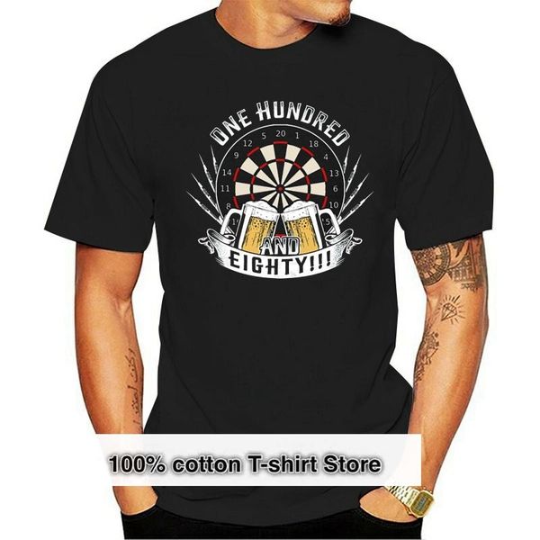 

men's t-shirts darts shoot beer game graphic one hundred and eighty dart 100% cotton clothing shirts 2021 custom, White;black