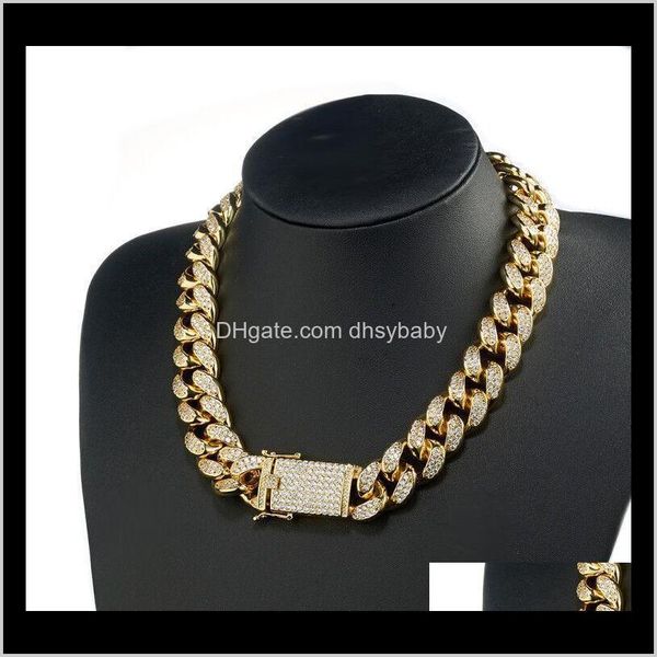 

necklaces & pendants drop delivery 2021 luxury designer jewelry mens necklace cuban link hip hop iced out chains bling diamond chain bracele, Silver