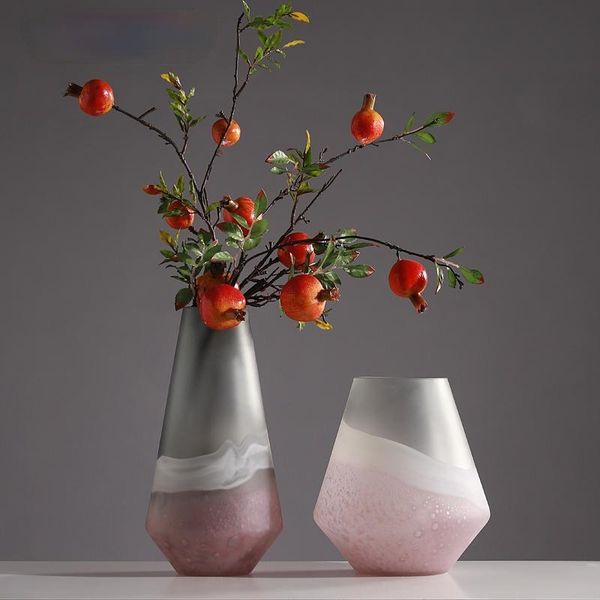 

vases european style pink glass large vase deskdecoration home living room flower arrangement hydroponic table