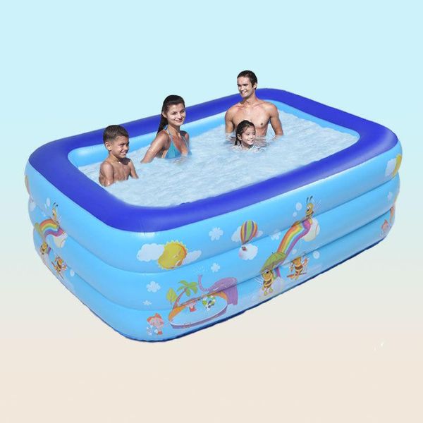 

2.1m 3 layer inflatable pool for kids large swimming family inflatables outdoor summer water baby pools & accessories