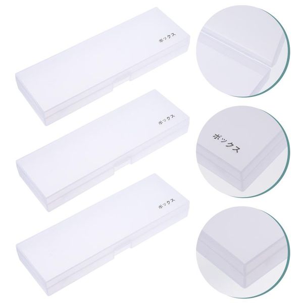 

storage drawers 3pcs transparent pen box portable painting brush holder case