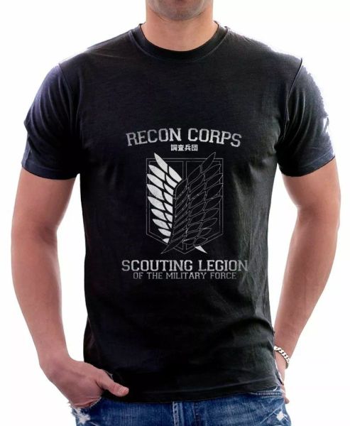 

AOT Attack On Titan Recon Corps printed cotton t-shirt OZ9707, White;black