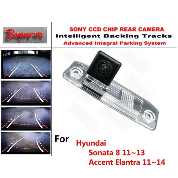 

car rear view cameras& parking sensors for sonata 8 accent elantra 2011~2014 ccd backup camera intelligent tracks dynamic guidance