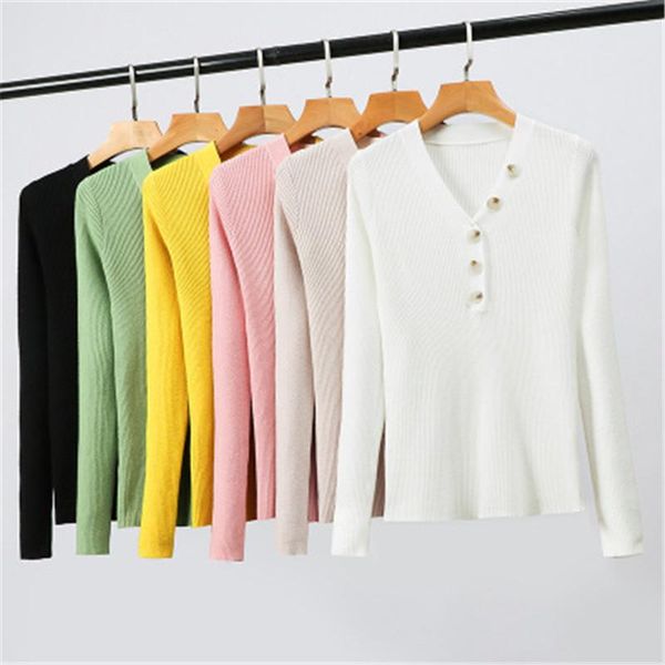

women's sweaters autumn v neck sweater knitted fashion womens 2021 winter women pullover jumper pull femme korean pz2484, White;black
