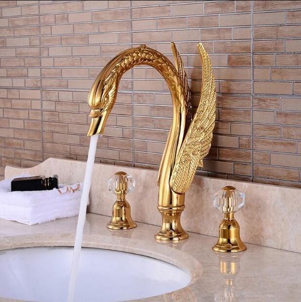 

bathroom sink faucets vidric luxury faucet solid brass construction swan and cold gold finish 8' widespread basin ta
