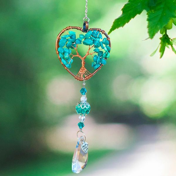 

decorative objects & figurines tree of cabala kabbalah love heart turquoise beaded crystal chandelier prism car pendant bag zipper key chain