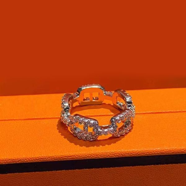 

designers ring fashion luxury women's jewelry personalized diamond light luxurys band rings versatile jewelrys birthday present style v, Silver