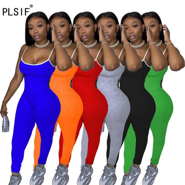 

young party fashion simple pure color u neck backless sheath jumpsuits tight beach style lady overalls women's & rompers, Black;white
