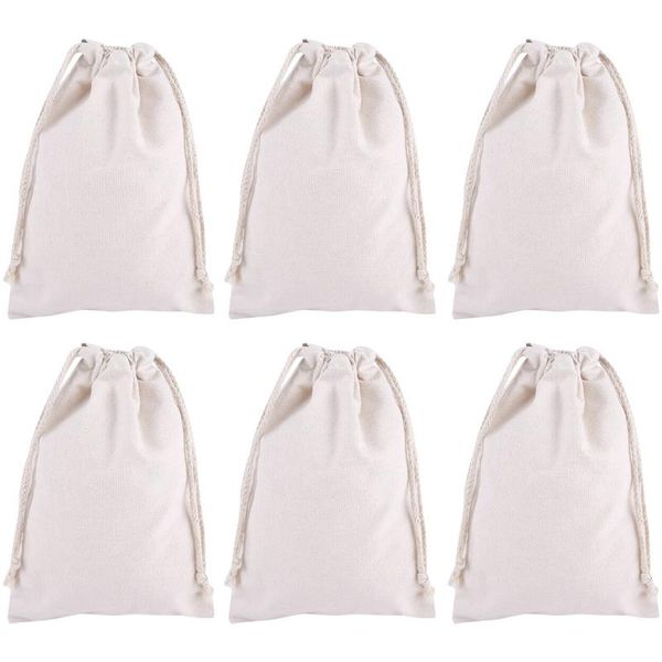 

shopping bags a set of 6, double drawstring cotton bag, rice flour vegetable and fruit supermarket bag