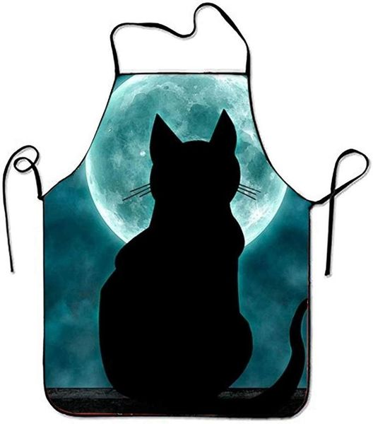 

aprons cat with moon premium quality home overlock 20.5Ã28.3 in