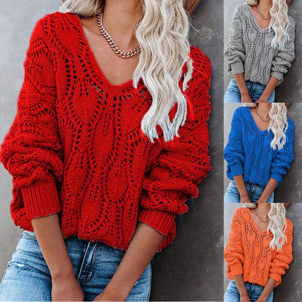

women's sweaters knitted sweaters and pullovers, autumn solid color hollow collar v sleeve long sweater o127, White;black