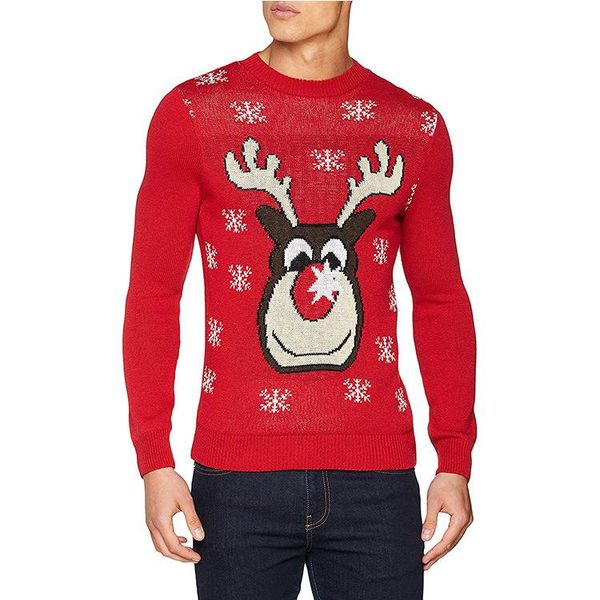 

men's sweaters kpytomoa 2021 fashion men christmas england style sweater deer pullovers reindeer slim o-neck, White;black