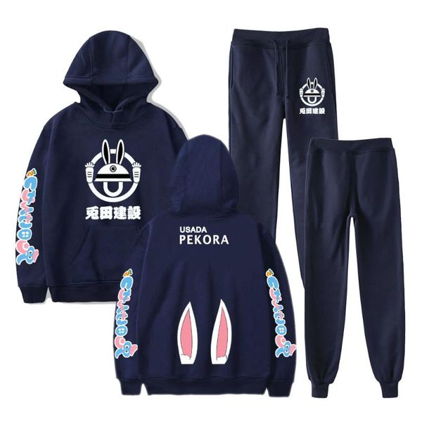 

men's tracksuits hololive vtuber usada pekora casual 4xl fashion fall suit hoodies sportswear hooded sweatshirt+pant two pieceset, Gray