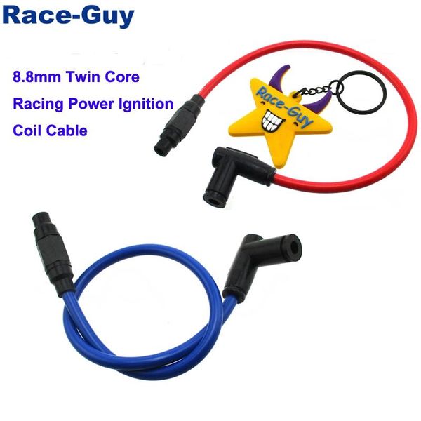 

8.8mm twin core racing power cable ignition coil for motorcycle atv quad dirt pit trail motor bike go kart cart engine assembly