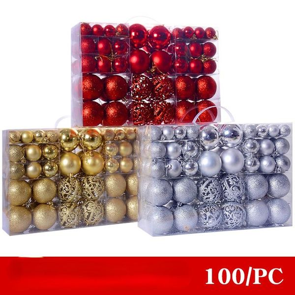 

christmas decorations dd plastic ball gift box 100pcs 3-6cm tree bright interior decoration 9 color matte