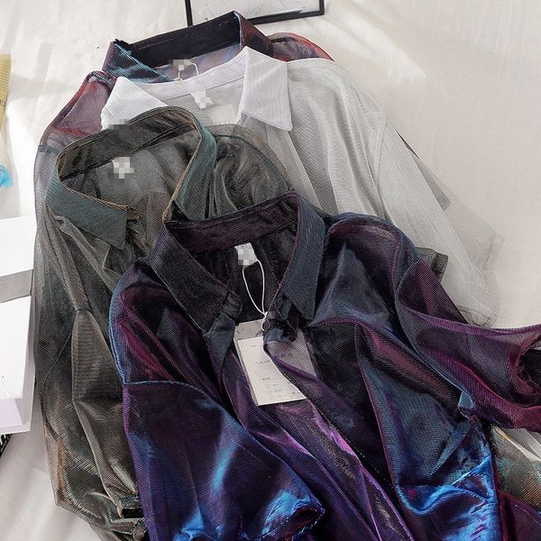 

women's jackets blusa feminina tecido transparente, camisa manga comprida proteÃ§Ã£o solar laser 7pmd, Black;brown