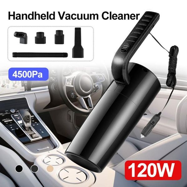 

portable car vacuum cleaner ,120w 4500pa high suction low noise handheld wet/dry