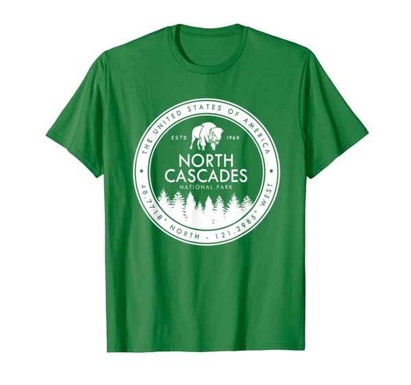 

north cascades national park t shirt emblem souvenirs, White;black