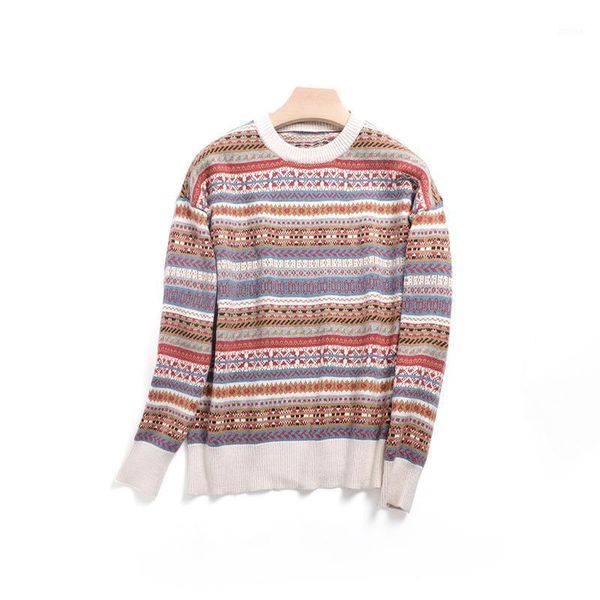 

striped sweater women loose outer wear autumn and winter fashion western-style blouse early knitted bottoming shirt women's sweaters, White;black