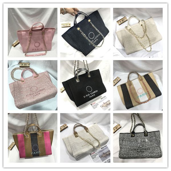 

Designer Luxury Deauville Chain Tote Shoulder Bag Light Pink 66945 66944 Canvas Shopping Purse Woman New Fashion Totes Size:38/30/20CM